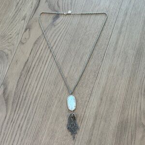 Kendra Scott Gold Necklace with White Mother of pearl Pendant and tassels